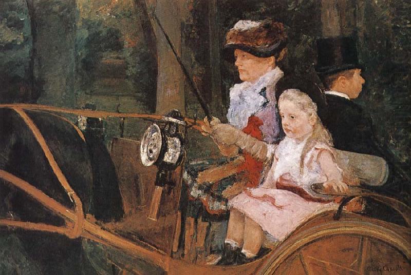 The woman and the child are driving the carriage, Mary Cassatt